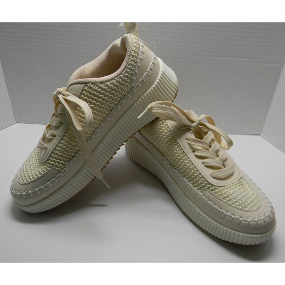 La Sheelah Shoes - La Sheelah Cream Sneakers Walking Shoes Platform Lace-up Neutral NWOT